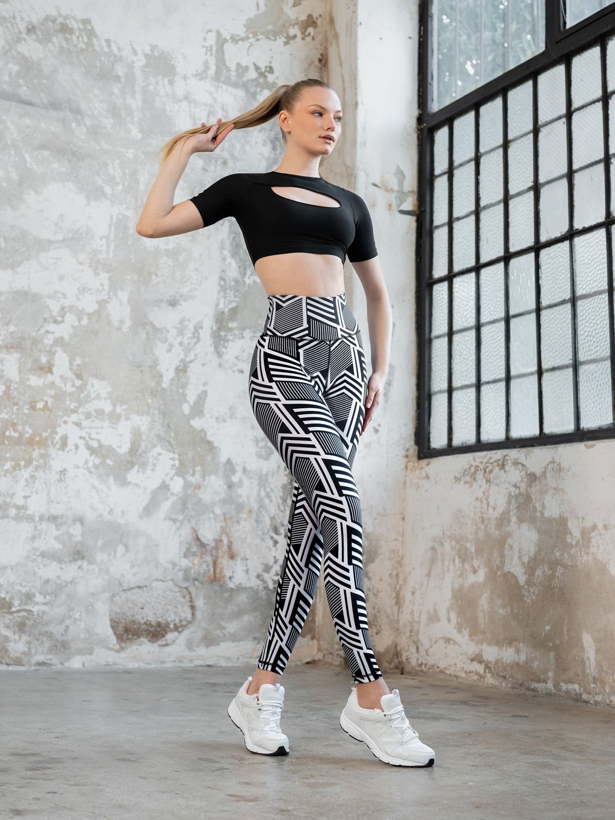 Desenli Ekstra Yüksek Bel Spor Tayt 1131