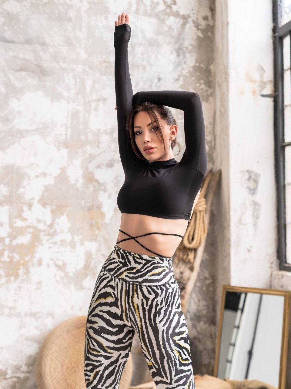 Desenli Ekstra Yüksek Bel Spor Tayt 273