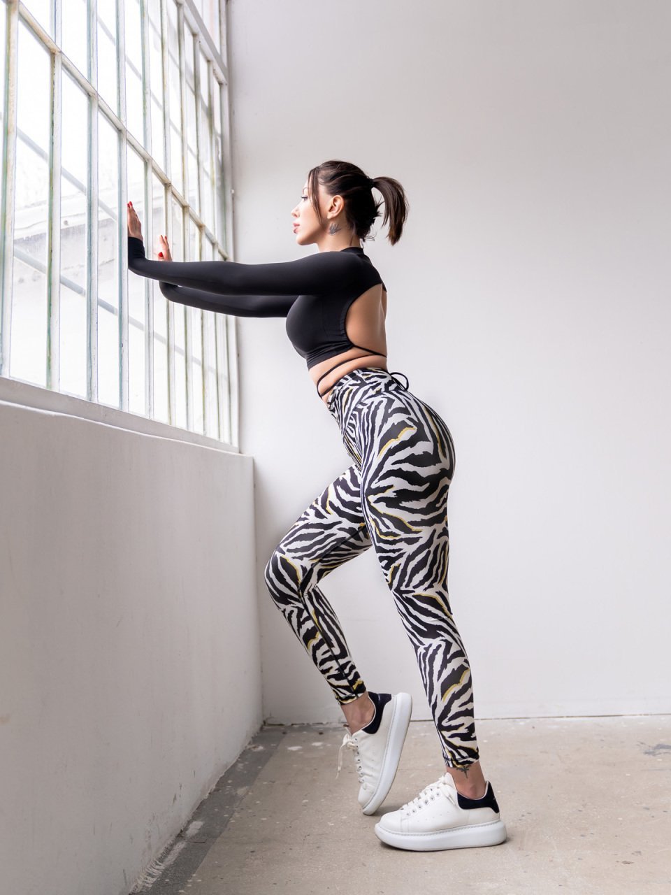 Desenli Ekstra Yüksek Bel Spor Tayt 273