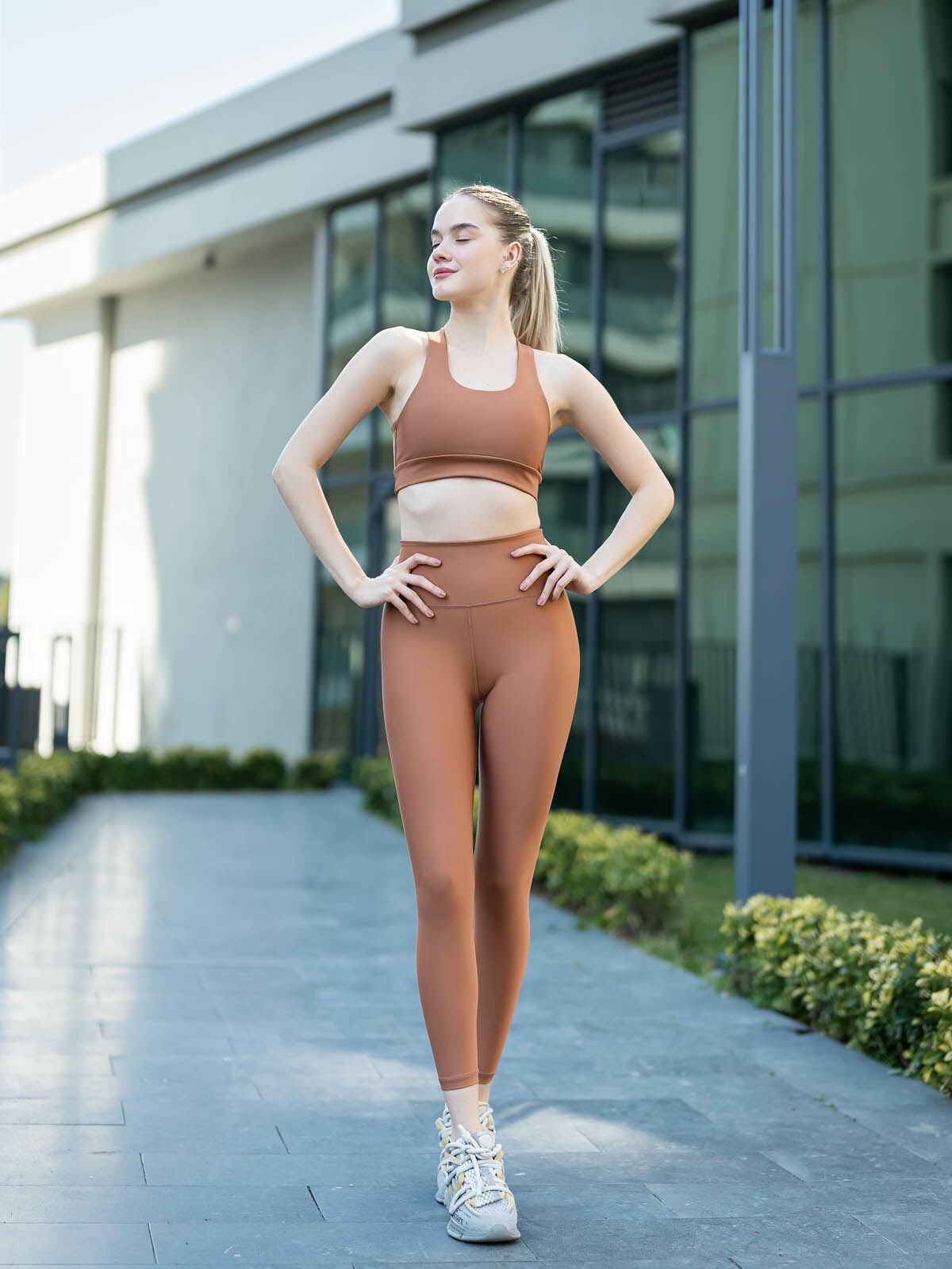 Ekstra Yüksel Bel Tayt Taba Renk 370