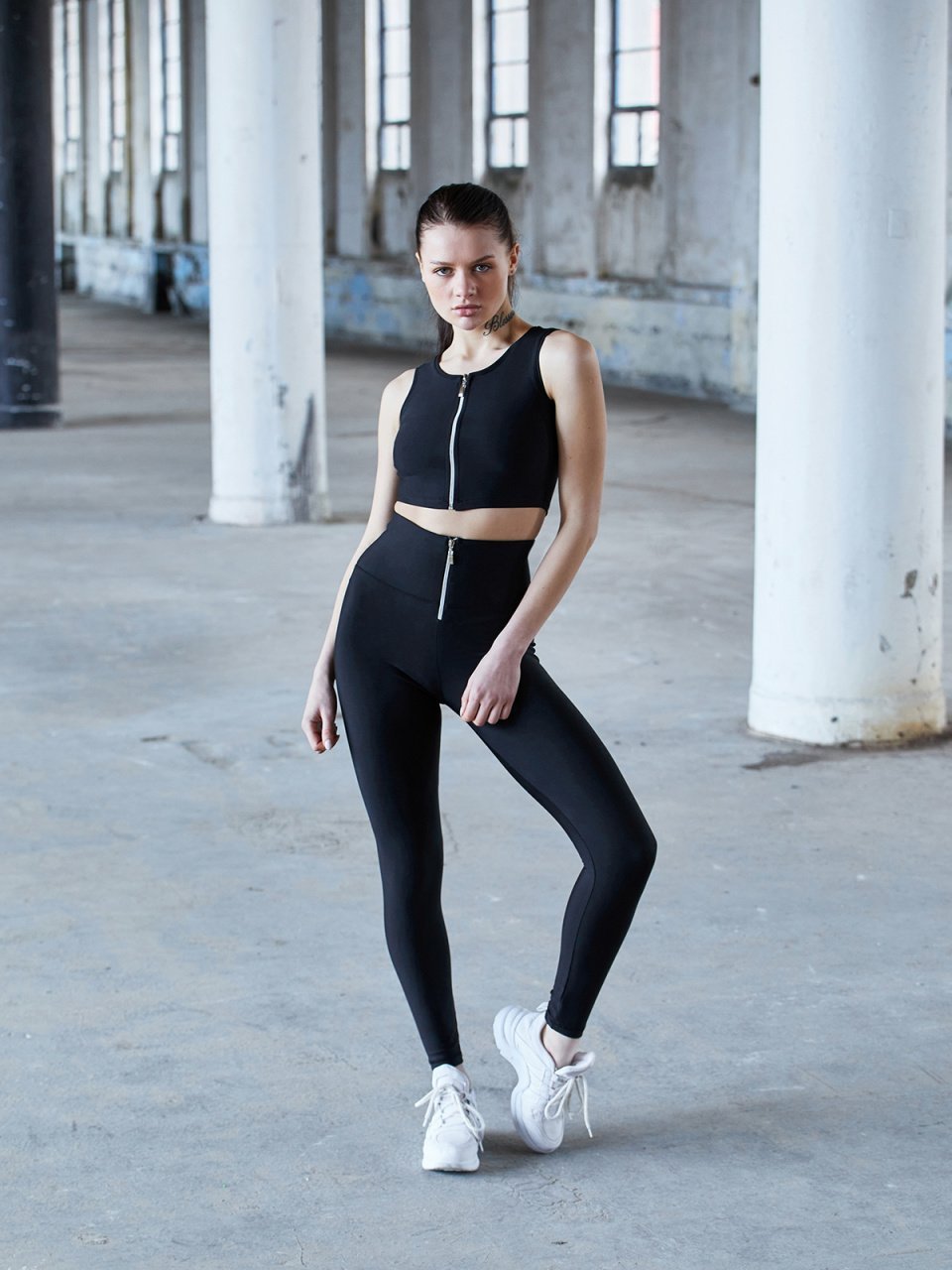 Fermuarlı Tayt Siyah Renk 1051