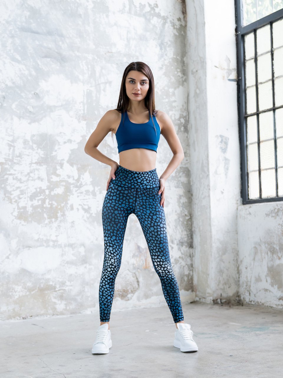 Desenli Ekstra Yüksek Bel Spor Tayt 823