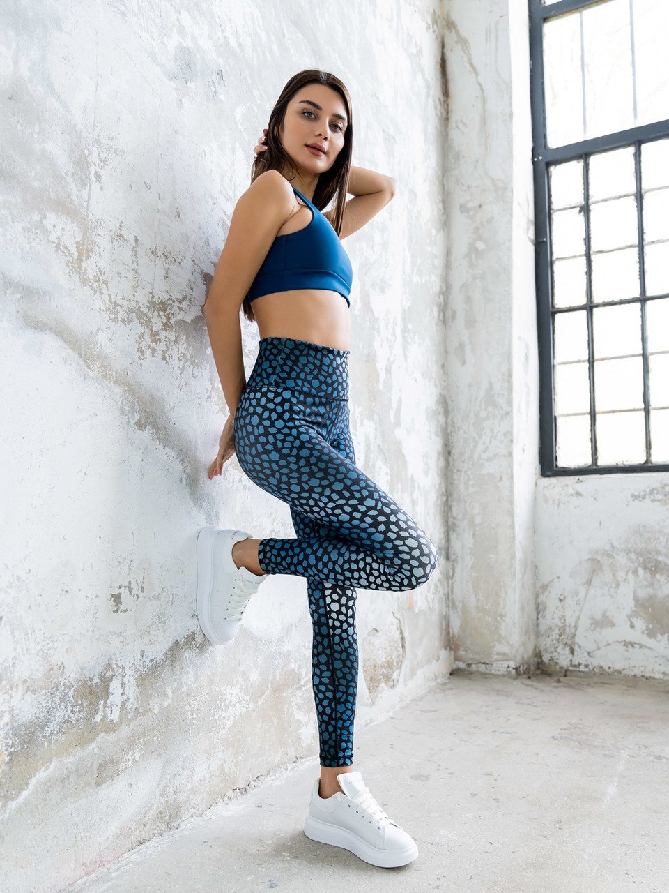 Desenli Ekstra Yüksek Bel Spor Tayt 823