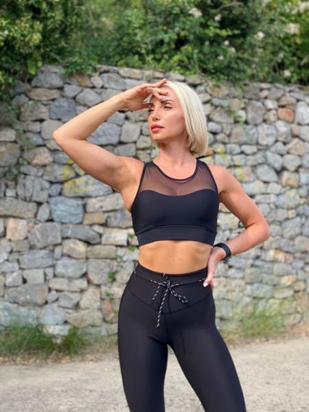 İpli Tayt Siyah Renk 1055