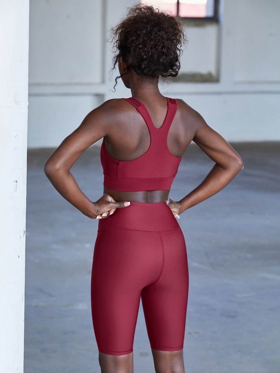 Tül Detaylı Spor Bustiyer Bordo Renk 202