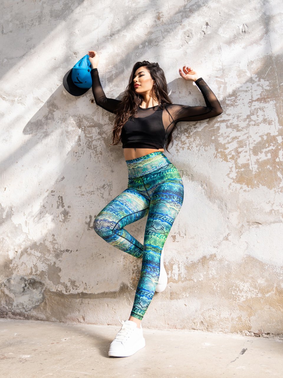 Desenli Ekstra Yüksek Bel Spor Tayt 1185