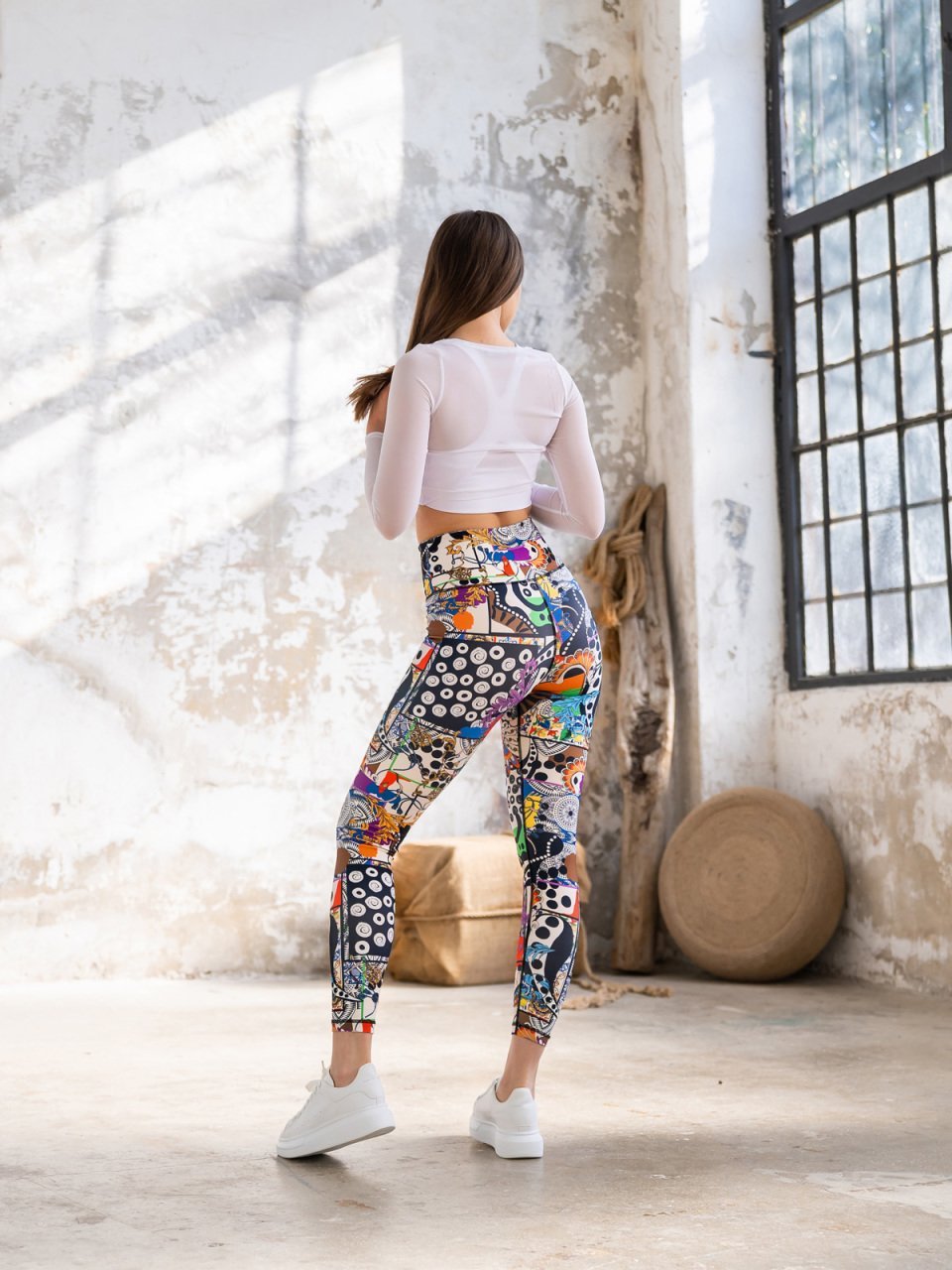 Desenli Ekstra Yüksek Bel Spor Tayt 1186