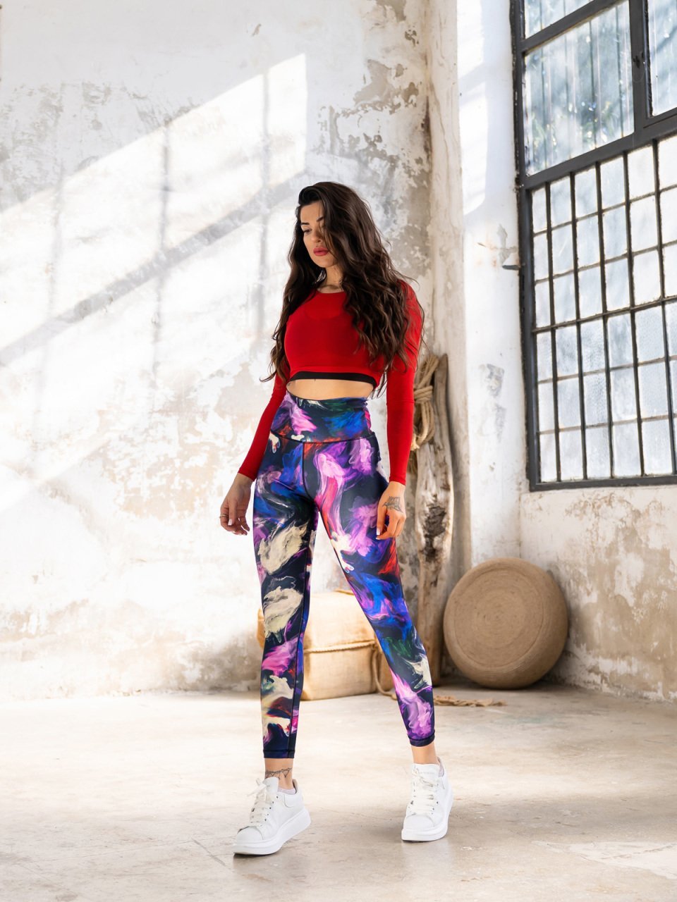 Desenli Ekstra Yüksek Bel Spor Tayt 1187