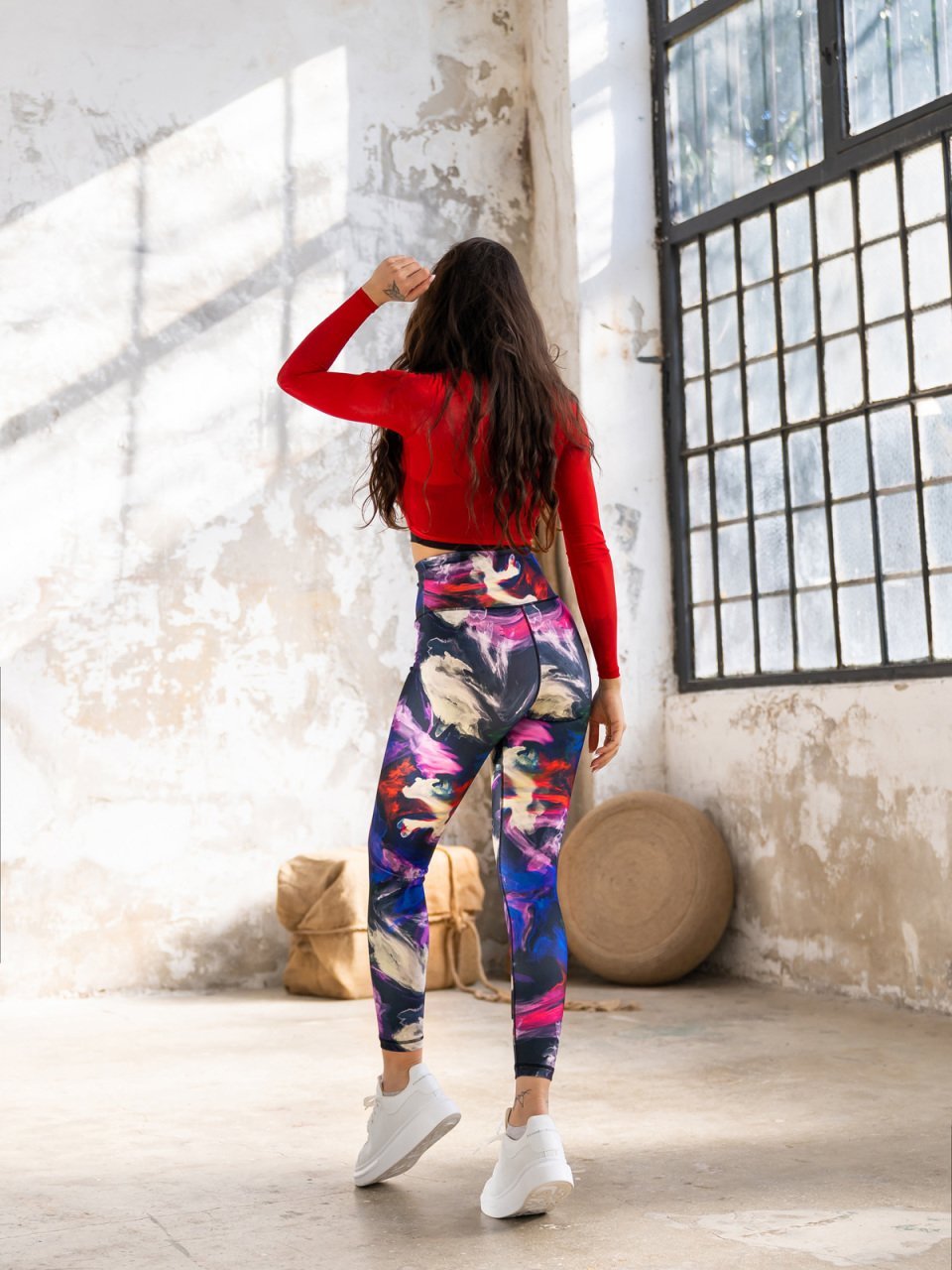 Desenli Ekstra Yüksek Bel Spor Tayt 1187