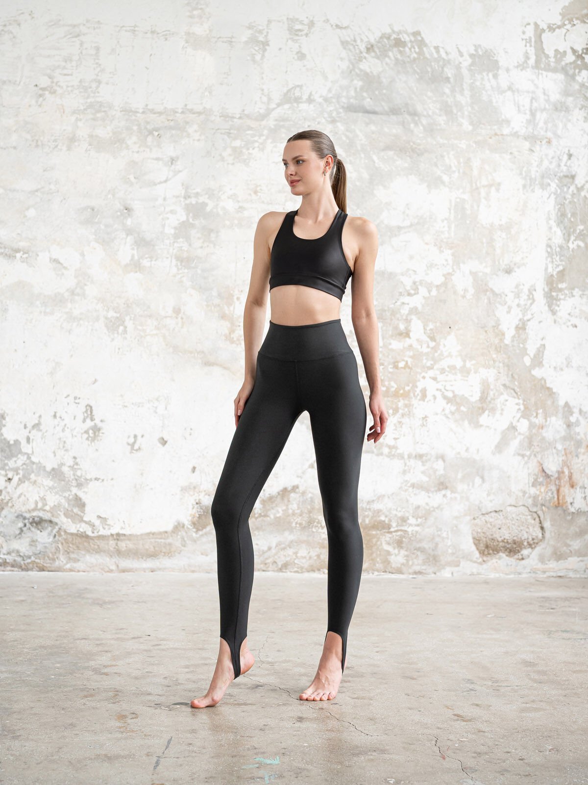 Topukdan Geçmeli Tayt  Siyah Renk 492