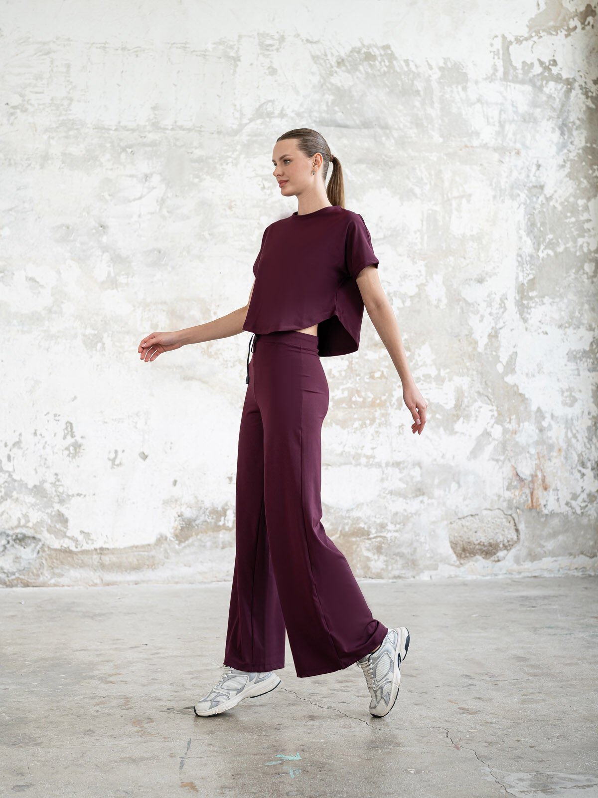 Yoga Tshirt Mürdüm Rengi 045