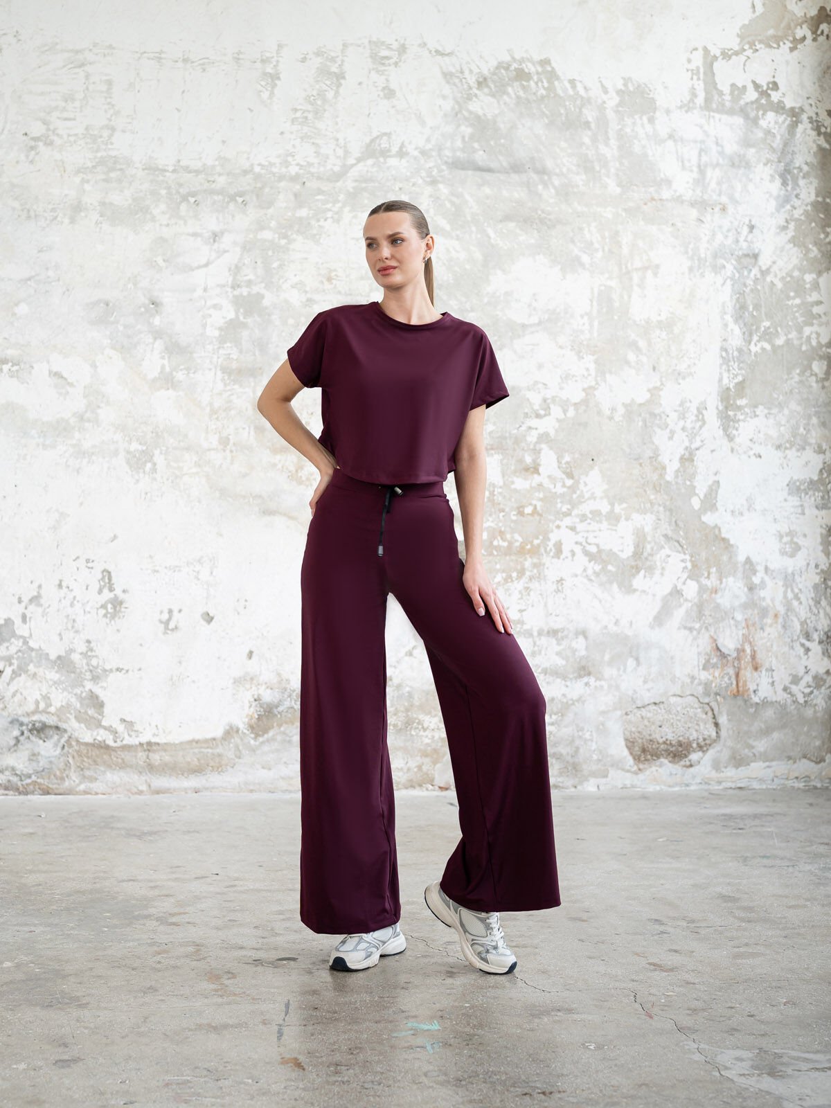 Yoga Tshirt Mürdüm Rengi 045