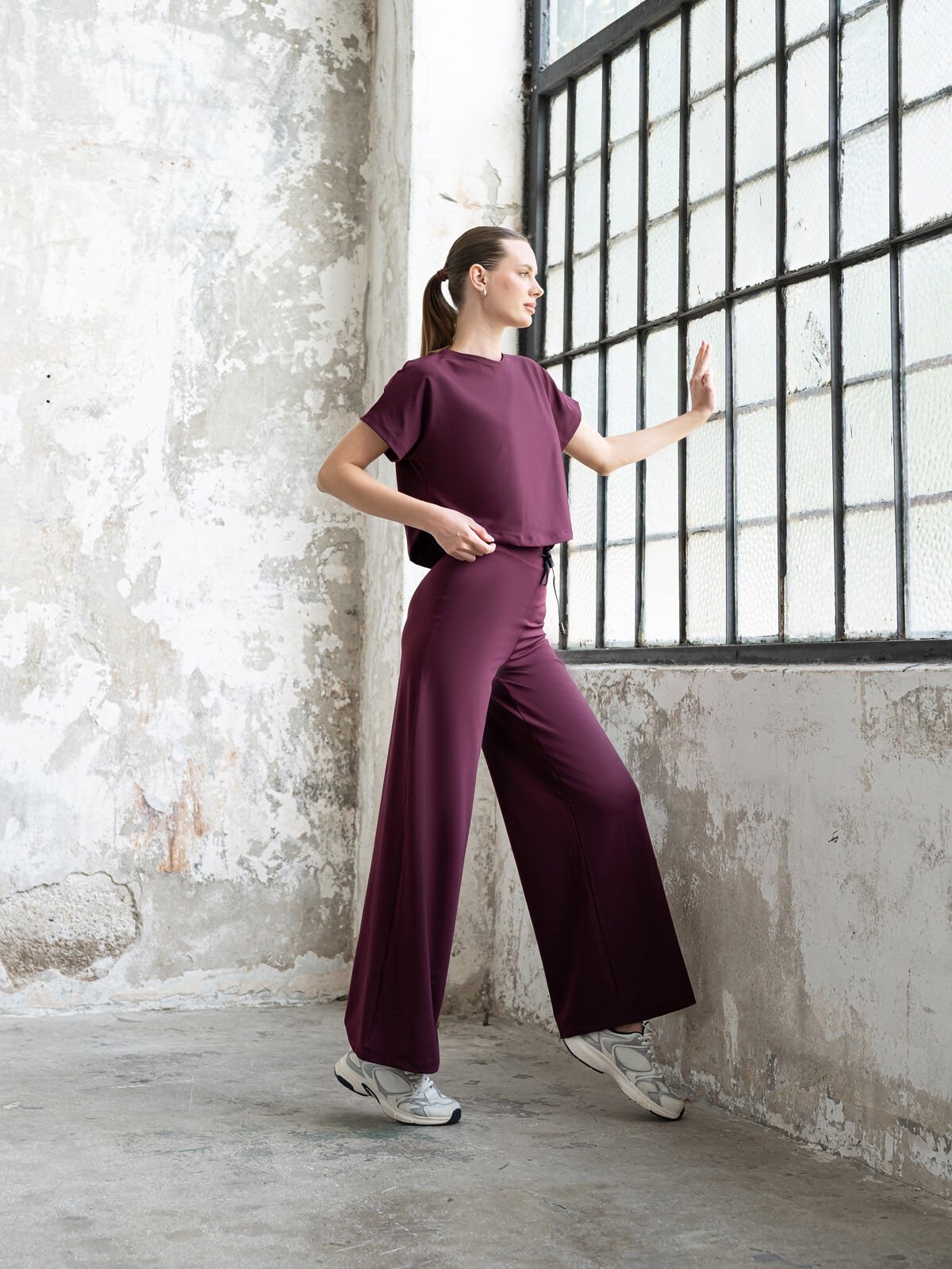 Yoga Tshirt Mürdüm Rengi 045