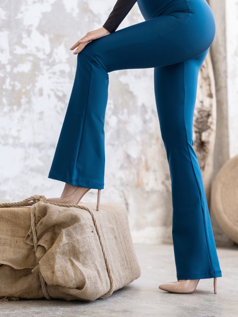 İspanyol Paça Tayt Petrol Renk 1167