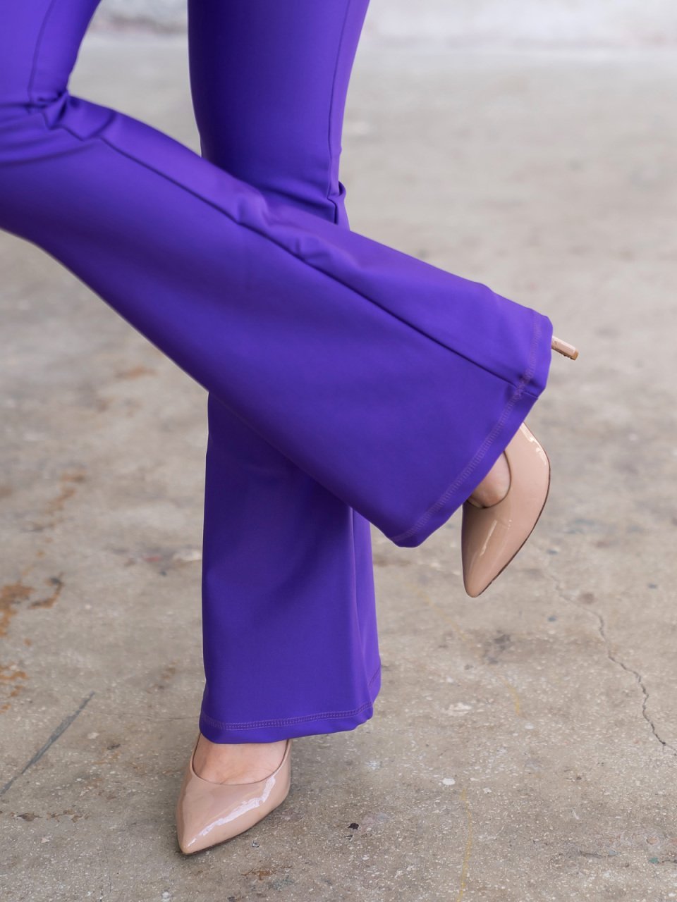 İspanyol Paça Tayt Mor Renk 1196