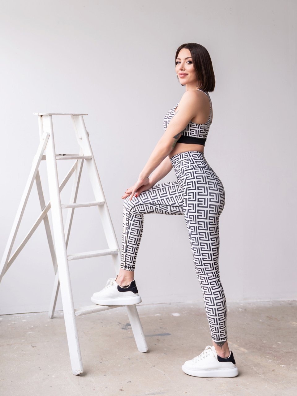 Desenli Ekstra Yüksek Bel Spor Tayt 301