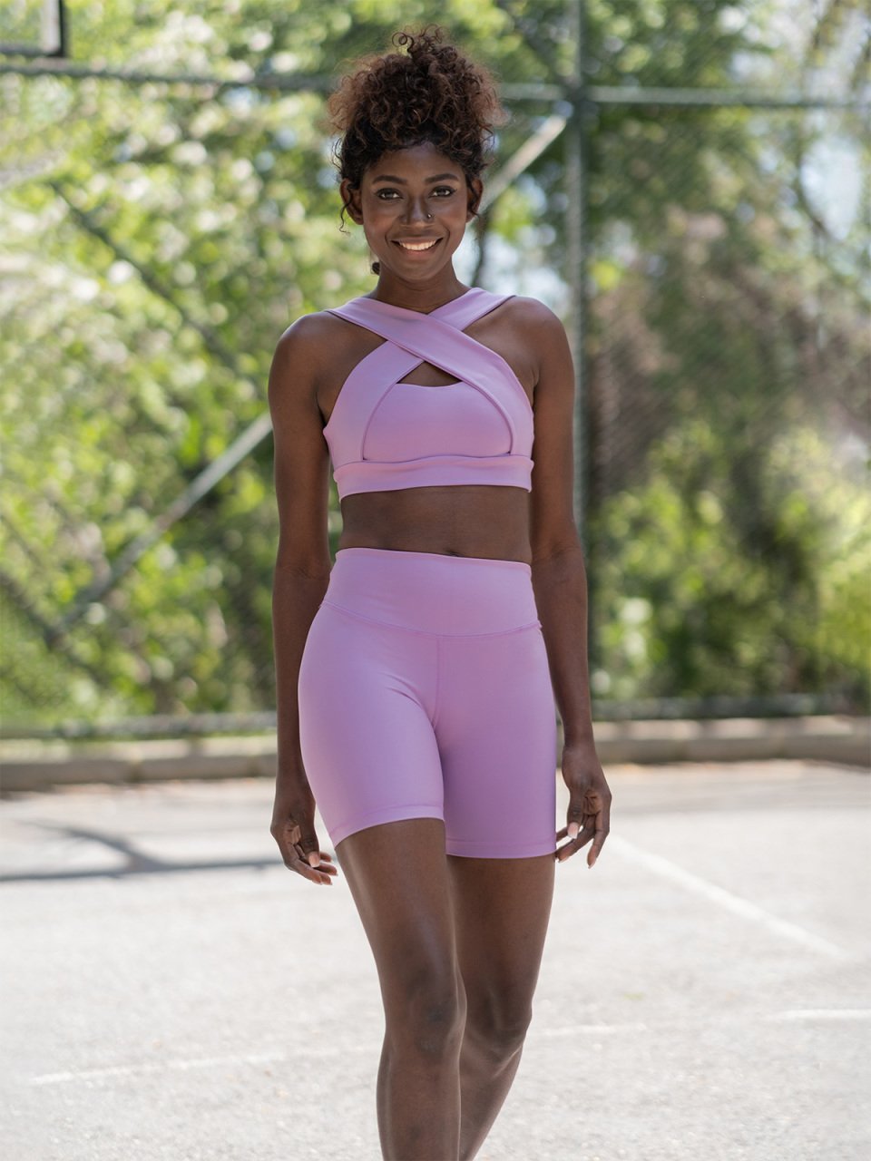 Midi Şort Lila Renk 7014