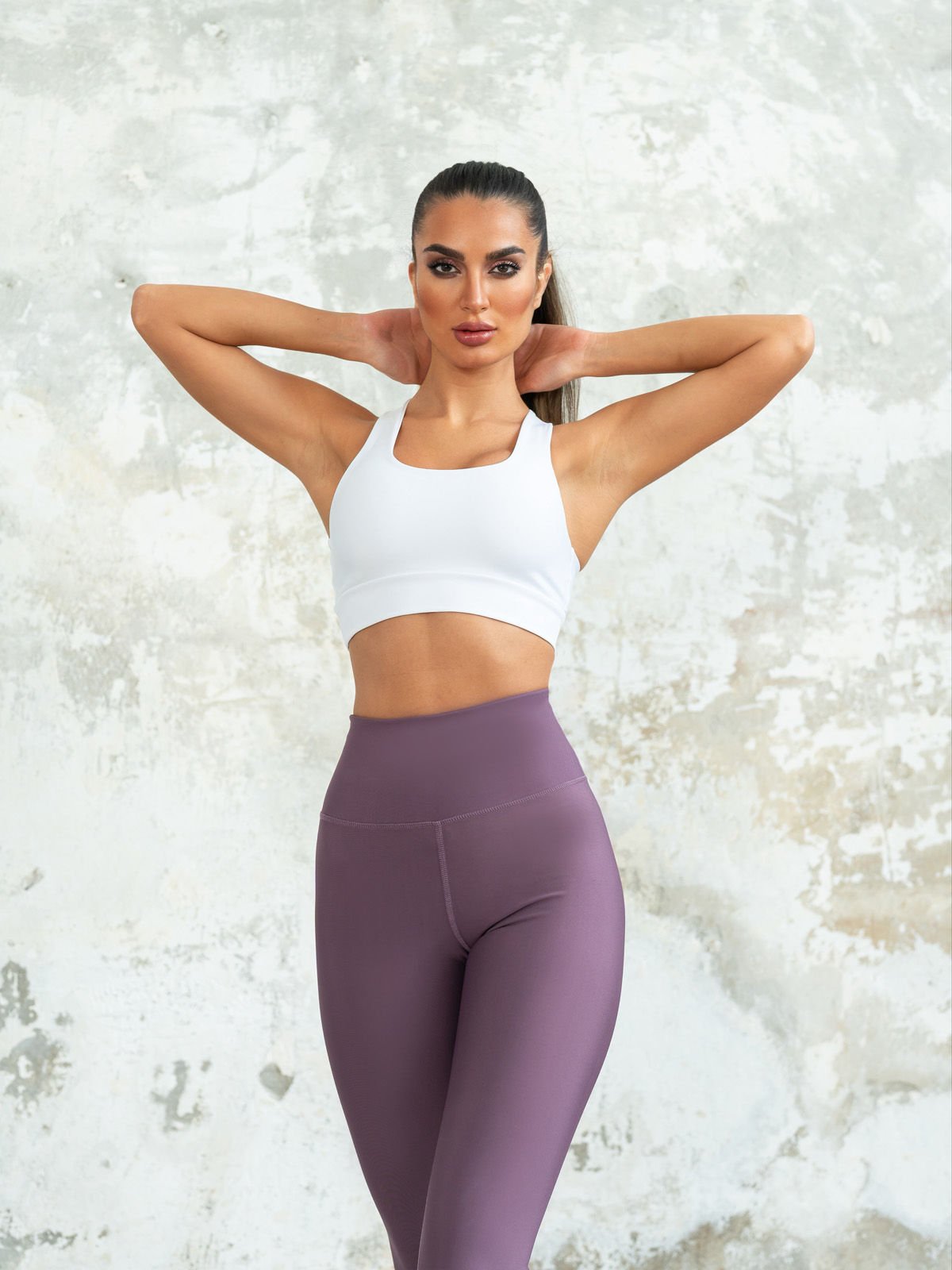 Eflatun Rengi Yüksek Bel Spor Tayt 312