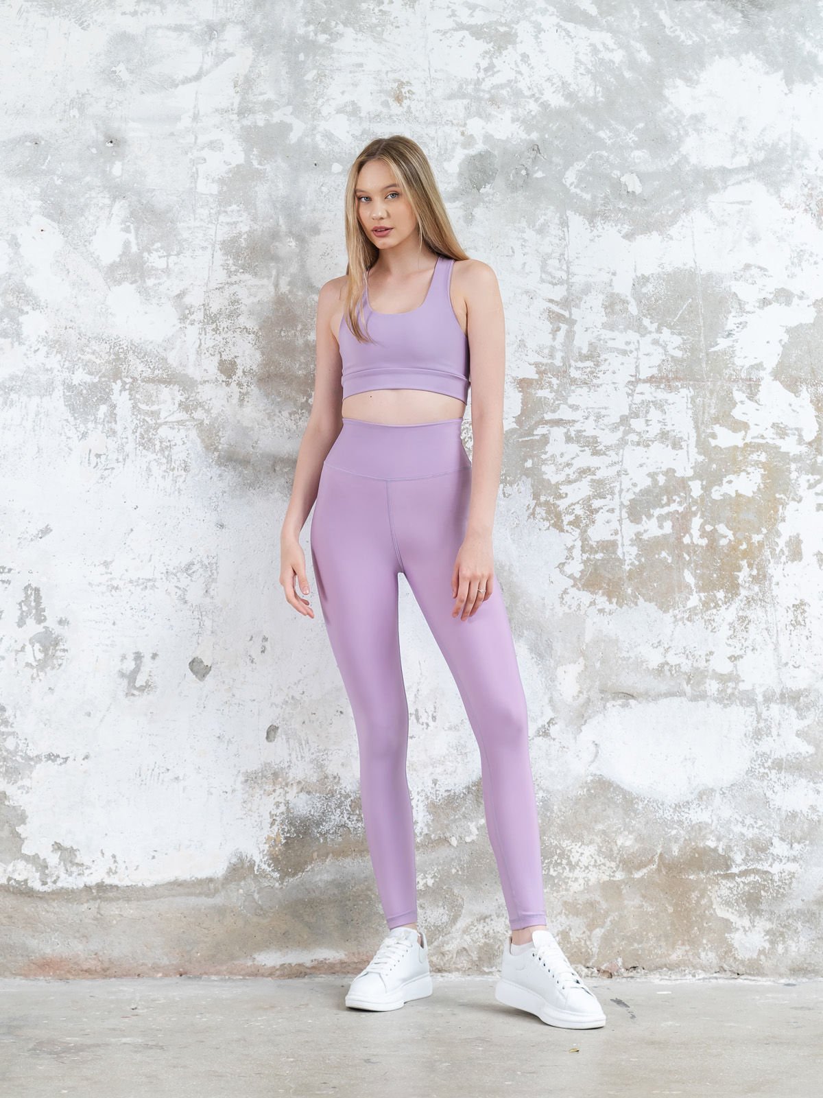 Arkası Büzgülü Tayt Lila Renk 758