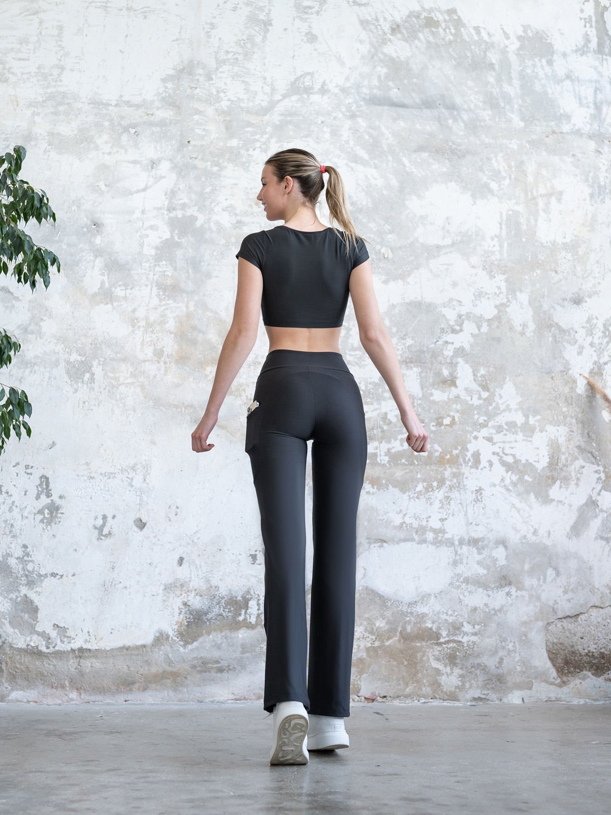 Boru Paça Yandan Cepli Tayt Siyah Renk 432