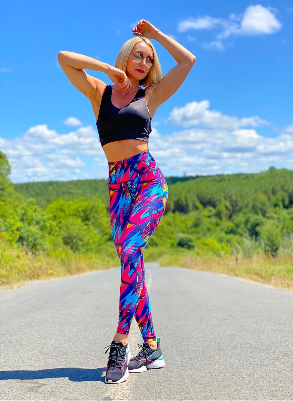 Desenli Ekstra Yüksek Bel Spor Tayt 1002