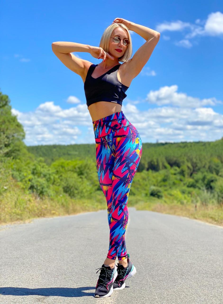 Desenli Ekstra Yüksek Bel Spor Tayt 1002