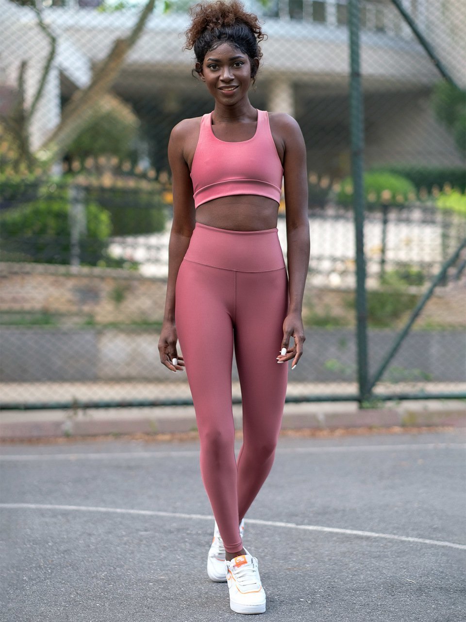 Tek Çapraz Spor Bustiyer Koyu Rose 221