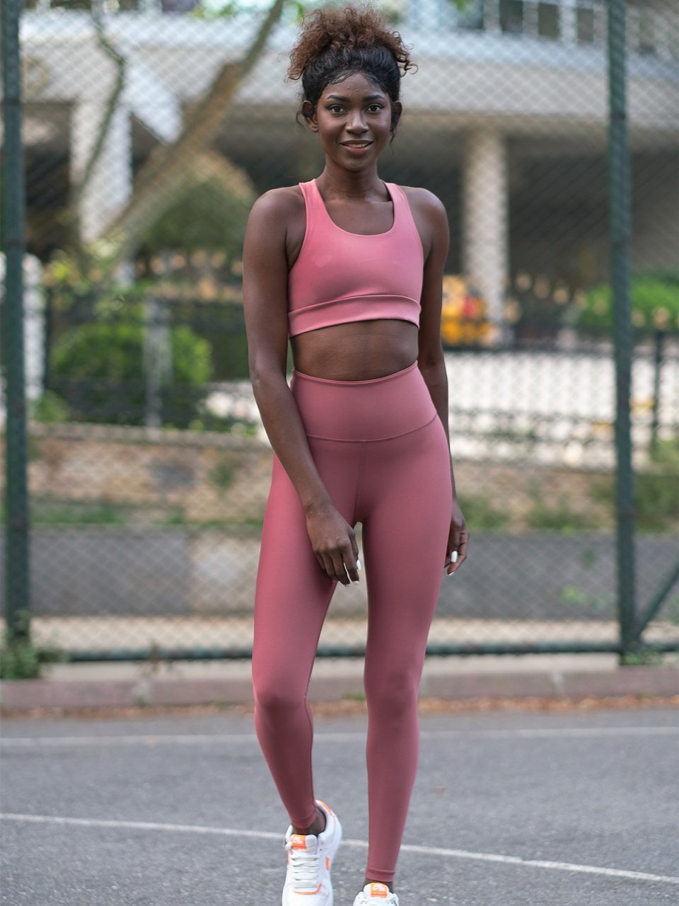 Tek Çapraz Spor Bustiyer Koyu Rose 221