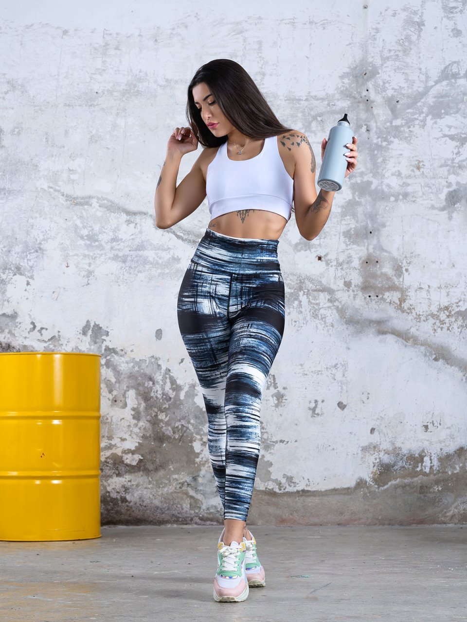 Desenli Ekstra Yüksek Bel Spor Tayt 887