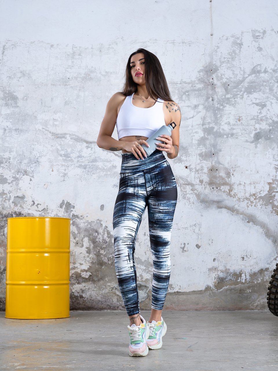 Desenli Ekstra Yüksek Bel Spor Tayt 887