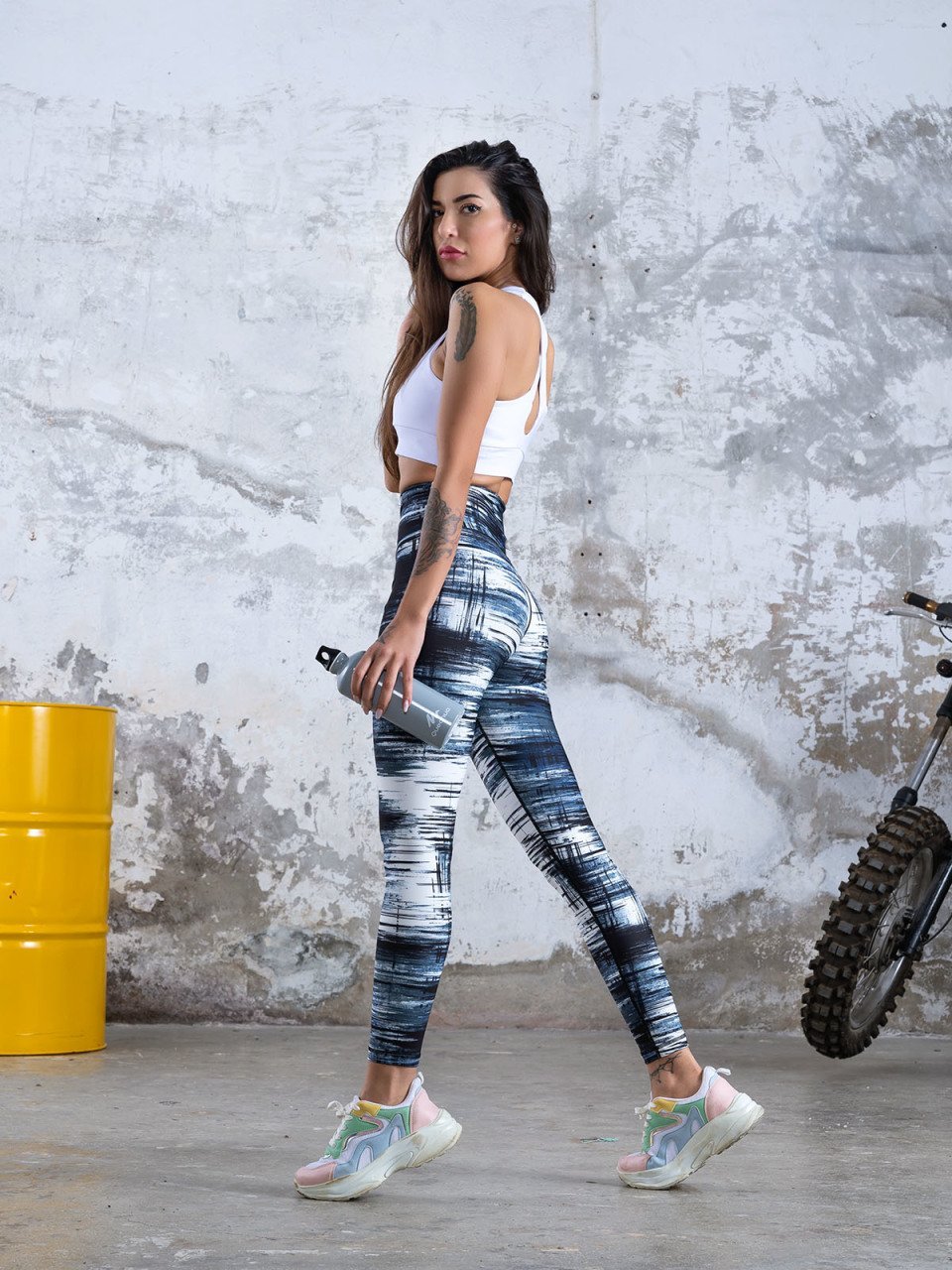 Desenli Ekstra Yüksek Bel Spor Tayt 887