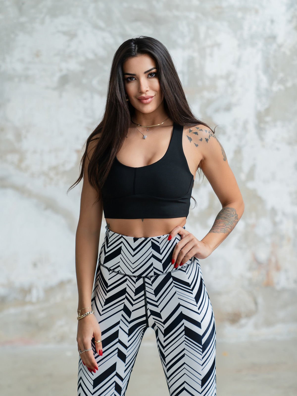 Desenli Ekstra Yüksek Bel Spor Tayt 326