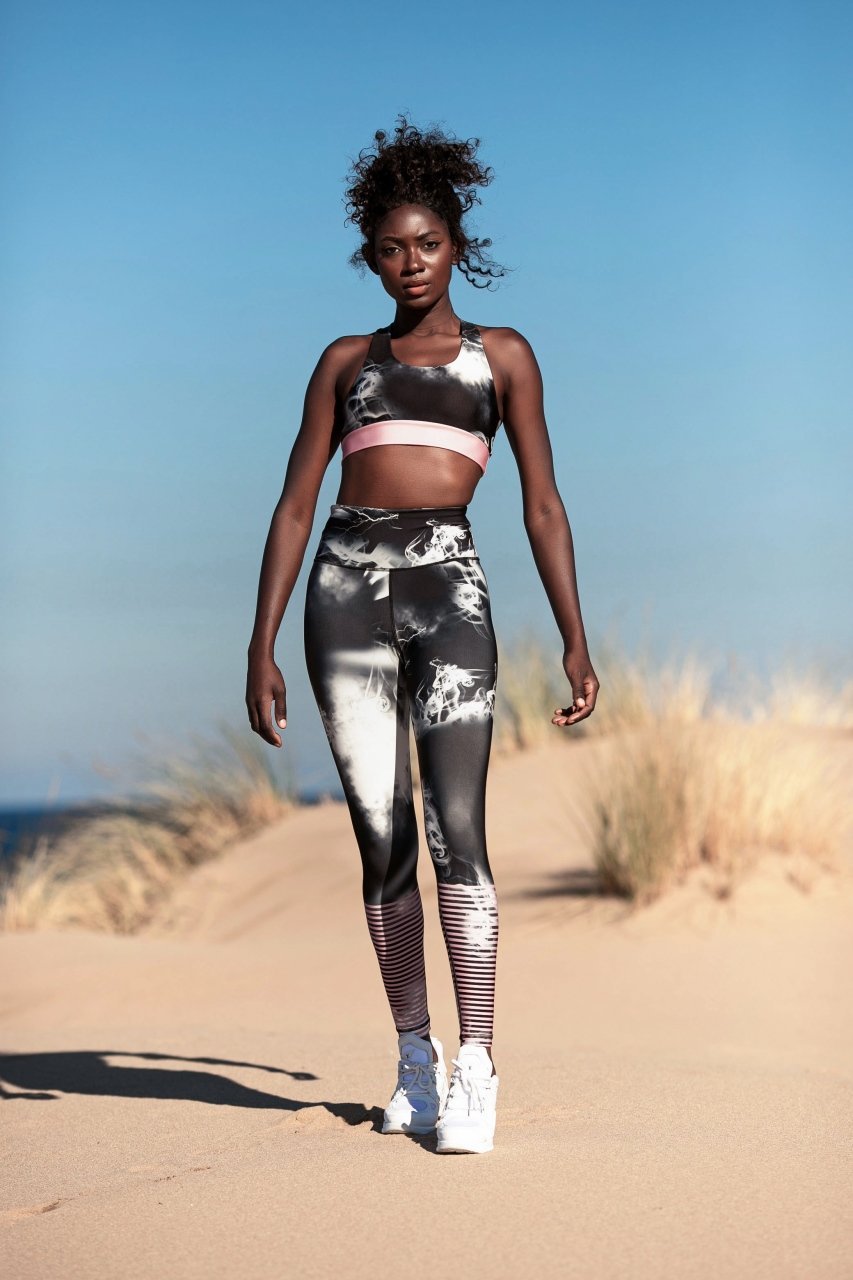 Desenli Ekstra Yüksek Bel Spor Tayt 1022