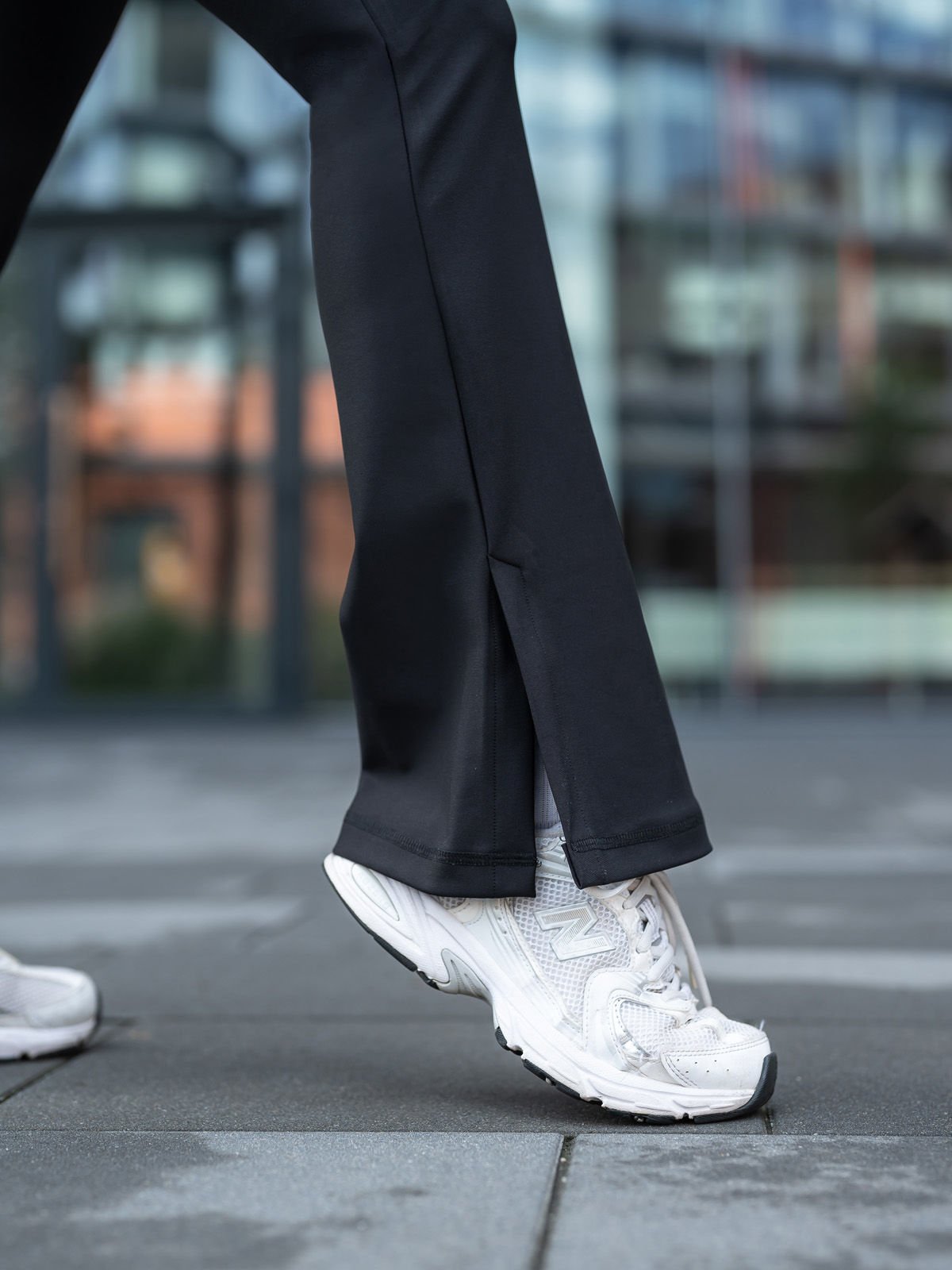 Yırtmaçlı İspanyol Paça Tayt Siyah Renk 1257