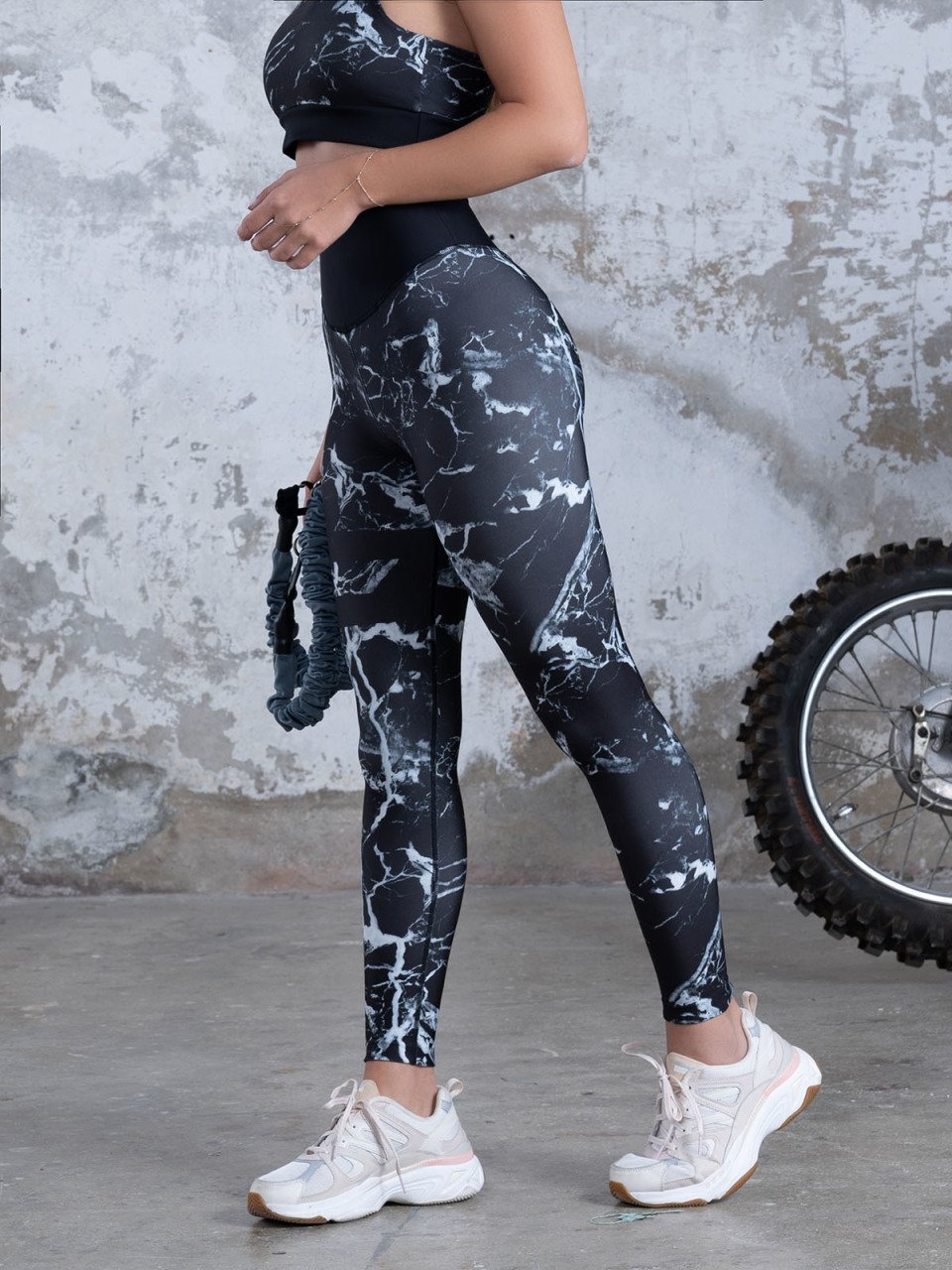 Desenli Ekstra Yüksek Bel Spor Tayt 902