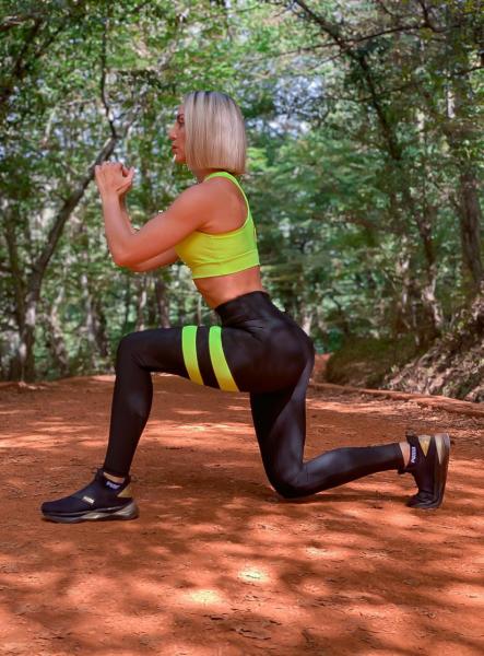 1039 Yeşil Şeritli Ekstra Yüksek Bel Spor Tayt