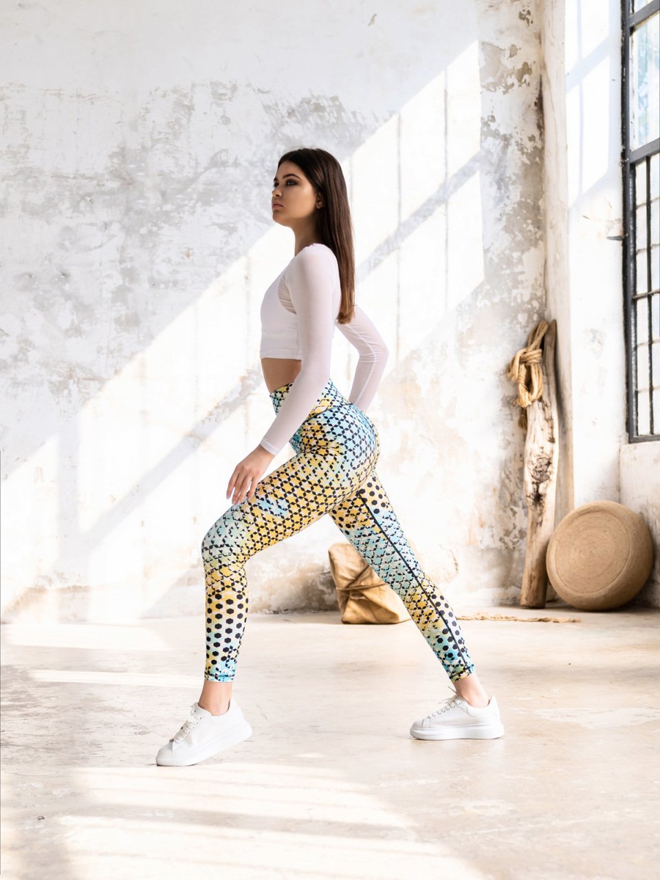 Desenli Ekstra Yüksek Bel Spor Tayt 797