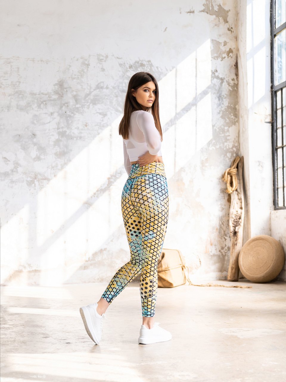 Desenli Ekstra Yüksek Bel Spor Tayt 797