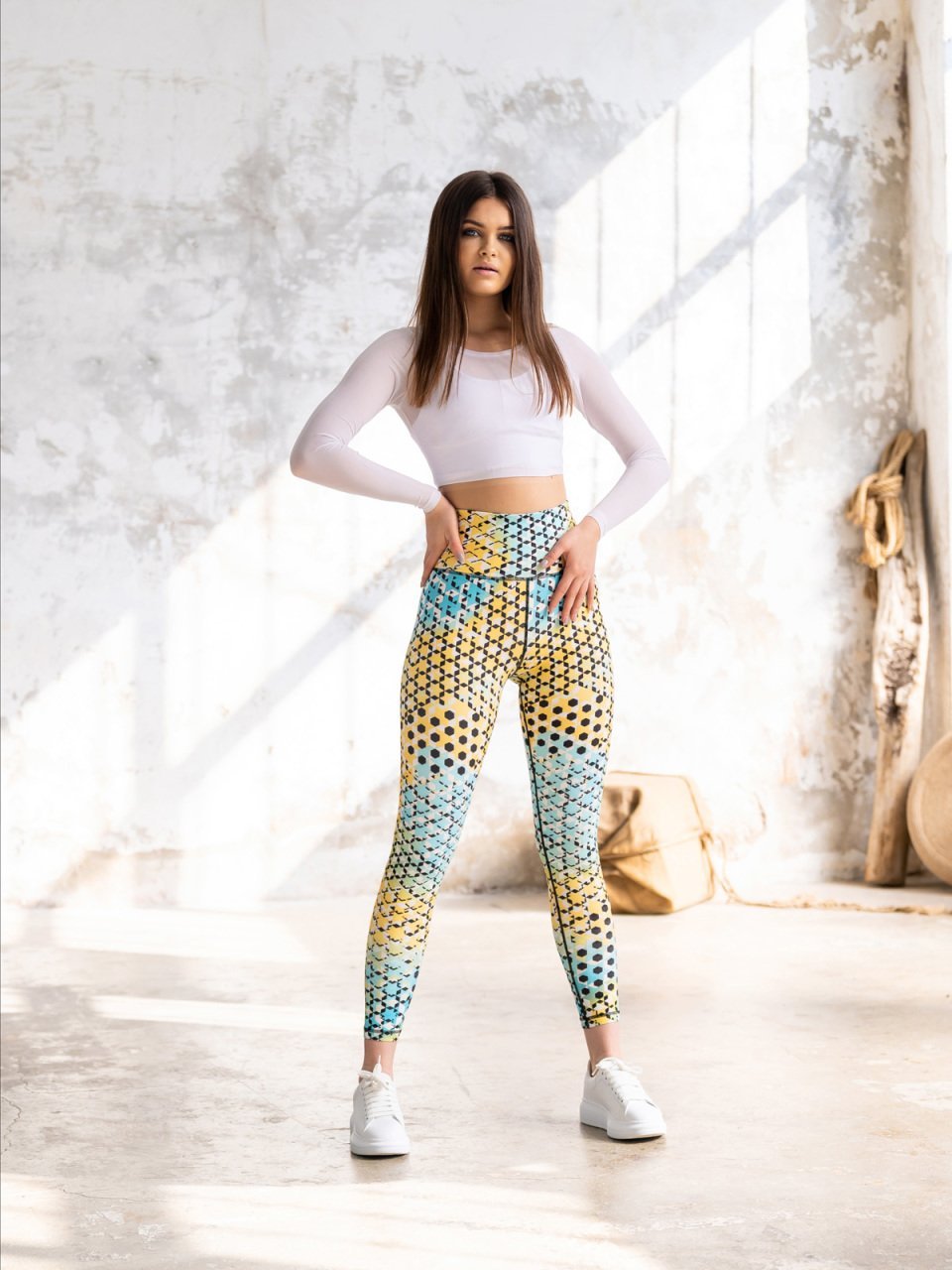 Desenli Ekstra Yüksek Bel Spor Tayt 797