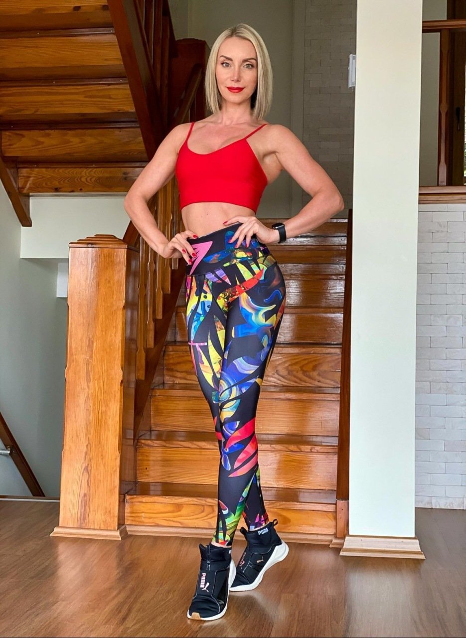 Desenli Ekstra Yüksek Bel Spor Tayt 910