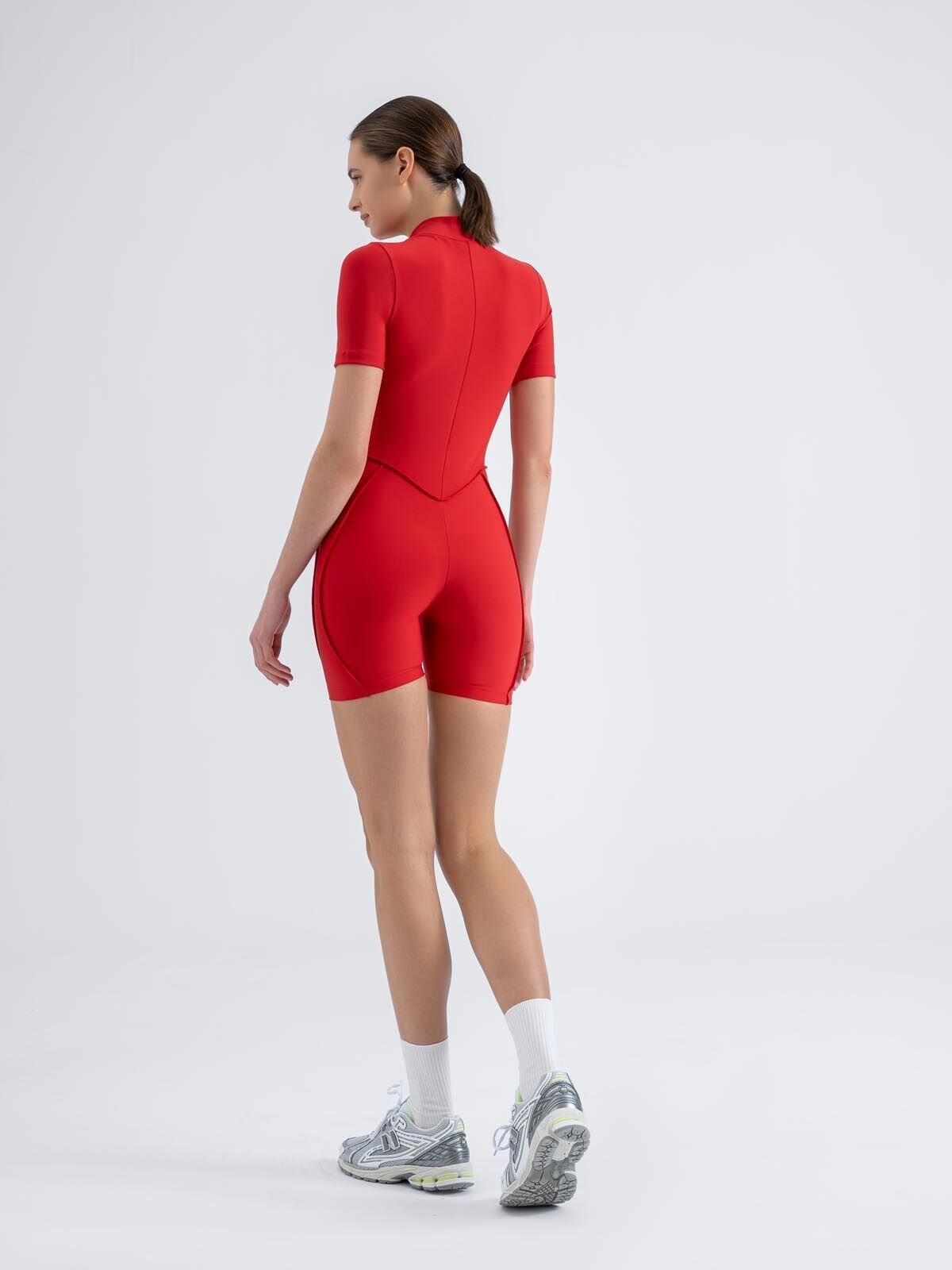Şort Sculpt Line Jumpsuit Kırmızı Renk 3501