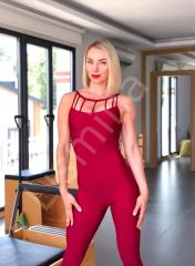 2702 Bordo Renk Önü Detaylı Spor Tulum