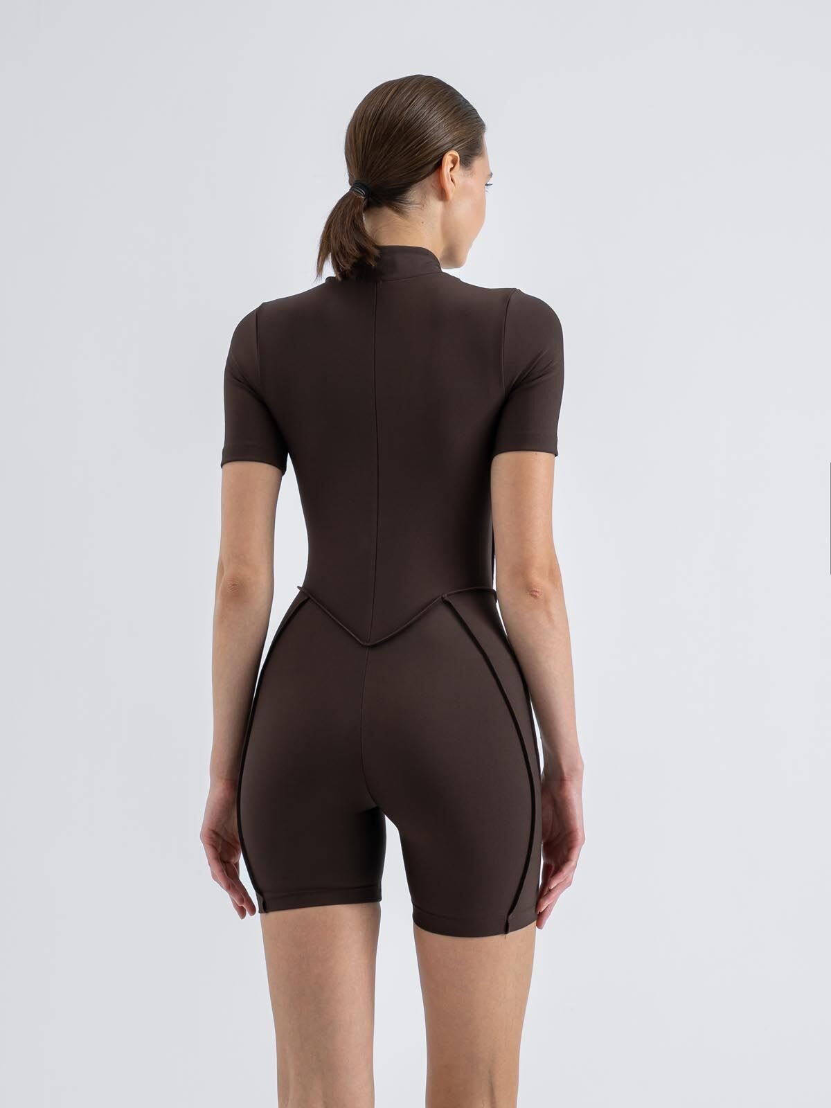 Şort Sculpt Line Jumpsuit Kahverengi 3505