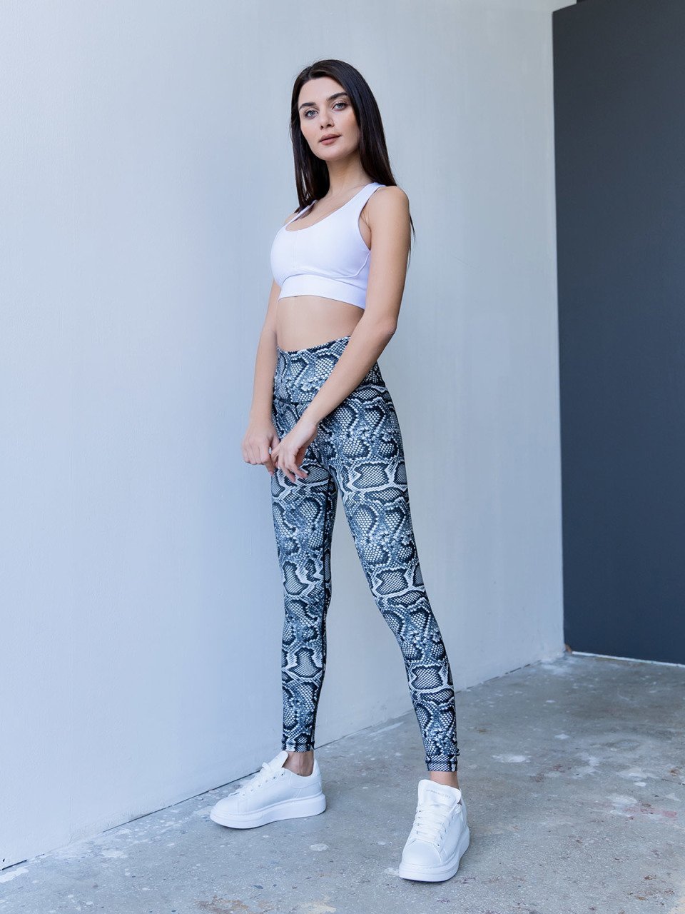 Desenli Spor Tayt Yılan Desen 280