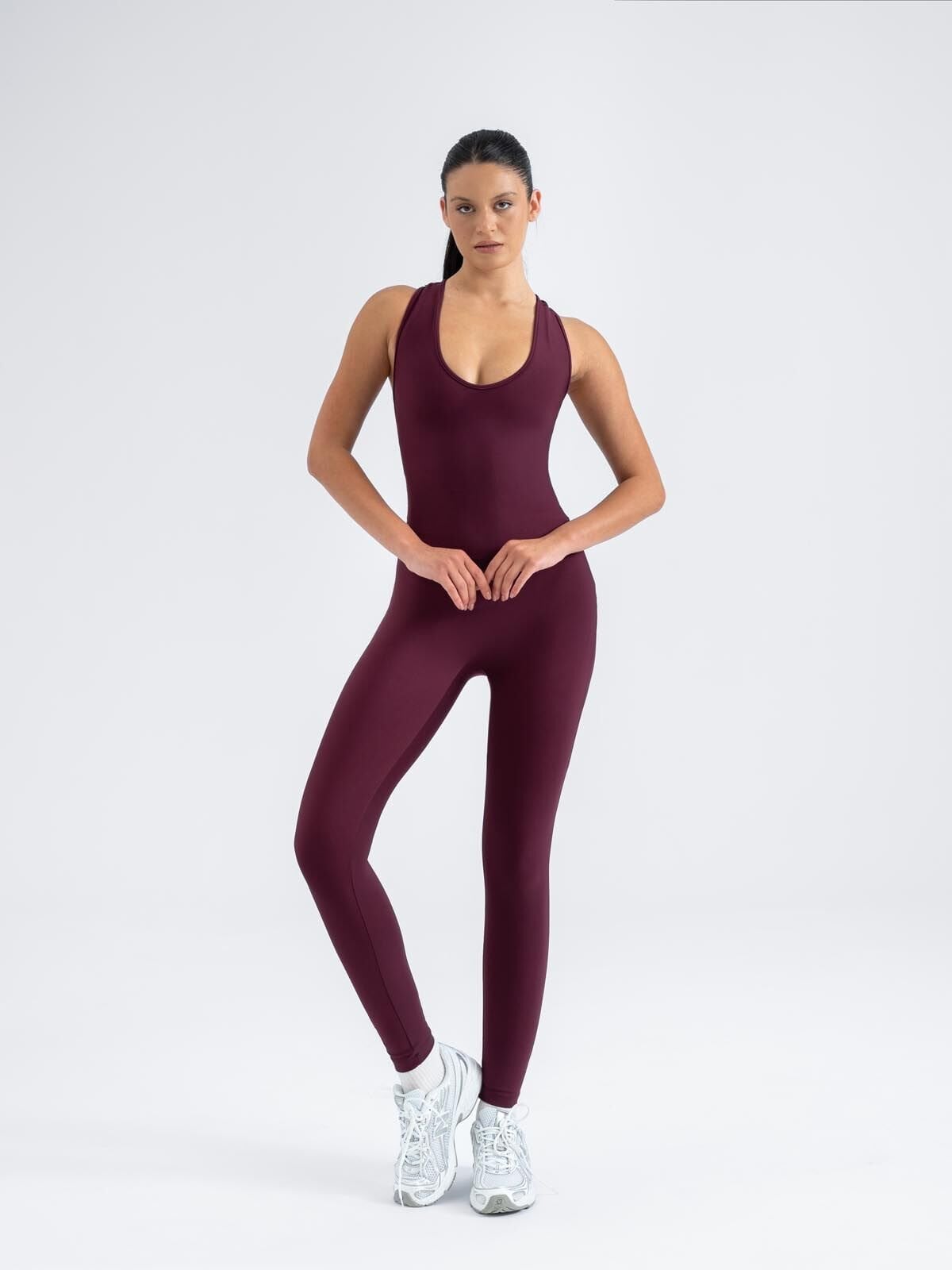 Scrunch But Jumpsuit Mürdüm Renk 3601