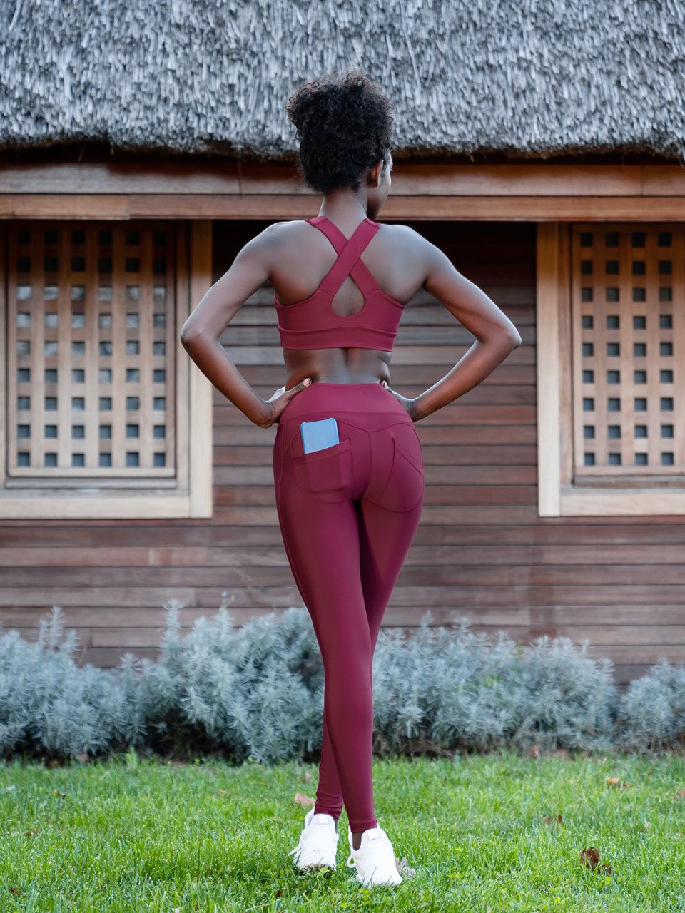 Arkadan Cepli Tayt Bordo Renk 1154