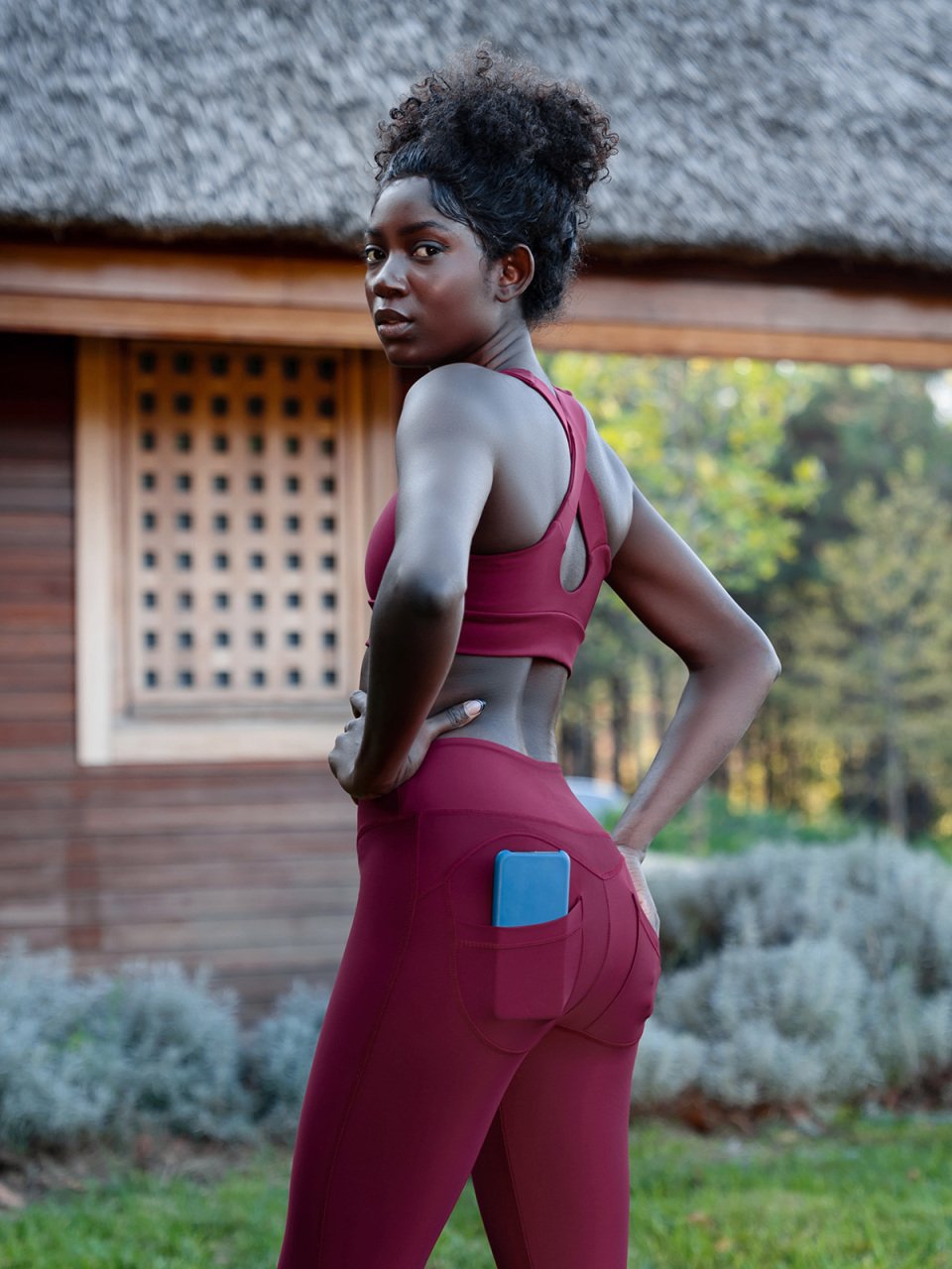 Arkadan Cepli Tayt Bordo Renk 1154