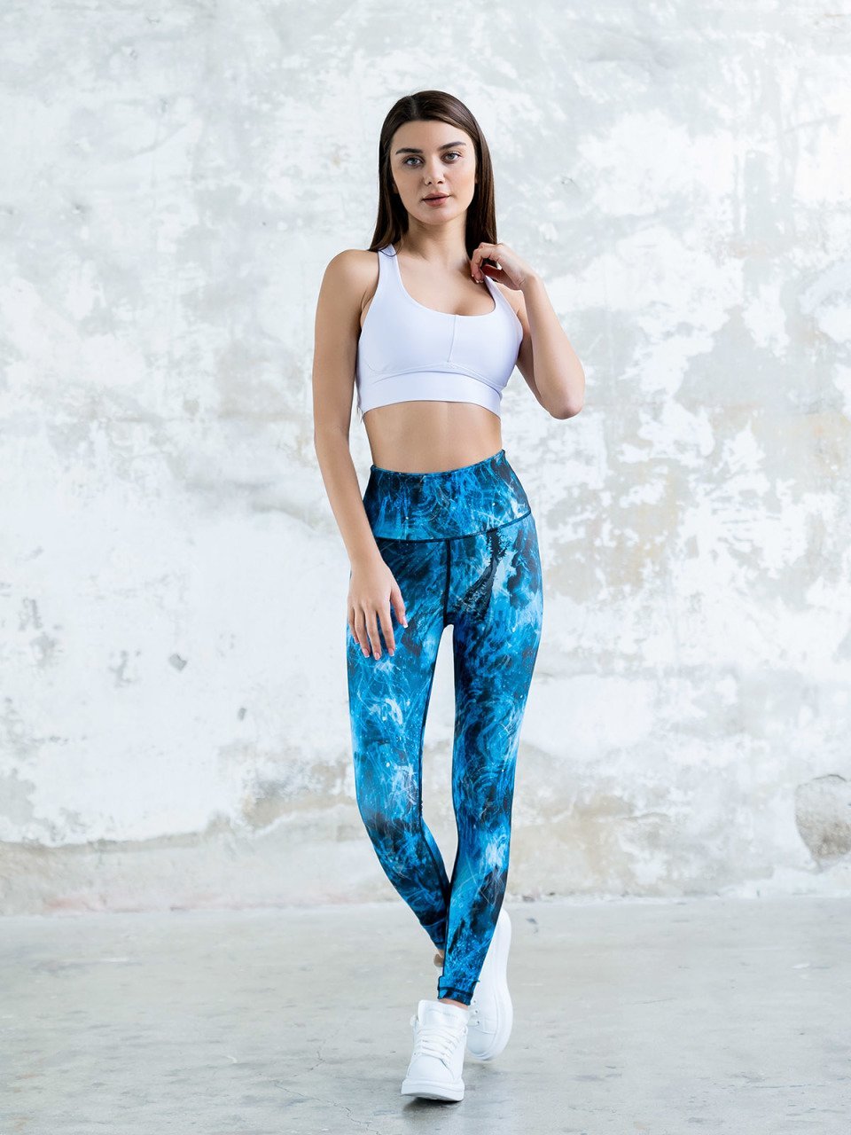 Desenli Yüksek Bel Spor Tayt 288