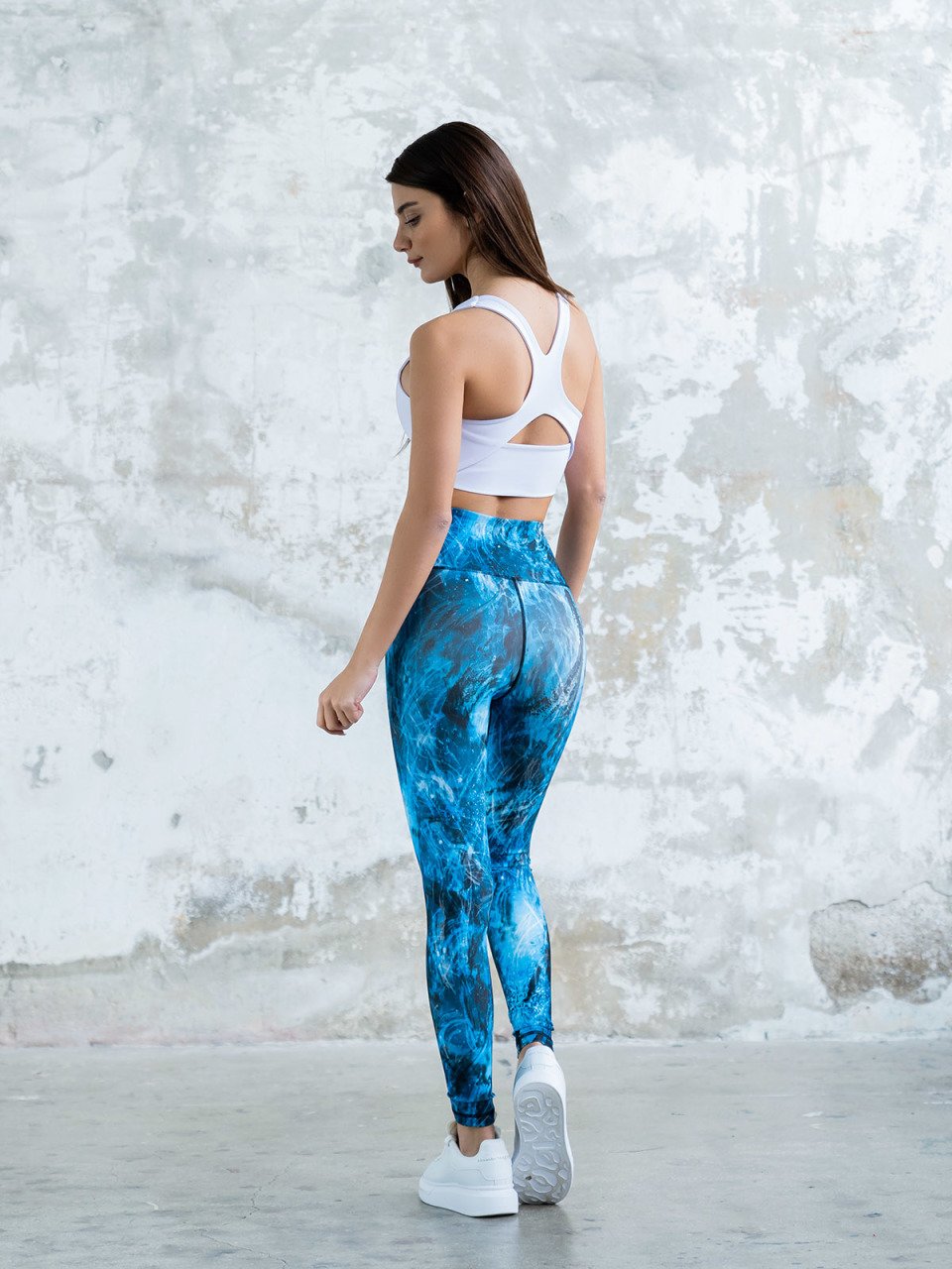 Desenli Yüksek Bel Spor Tayt 288