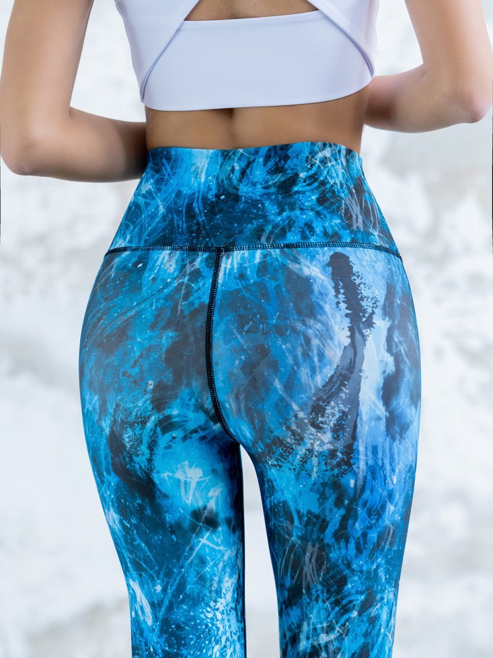 Desenli Yüksek Bel Spor Tayt 288